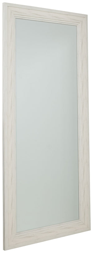 Transform your space into a vintage casual retreat. This floor mirror adds dimension while remaining versatile, with the ability to hang both vertically and horizontally. The antiqued white finish adds a subtle hint of color, making this mirror a must-hav