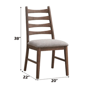 Mayah - Side Chair (Set of 2) - Gray Linen & Walnut Finish