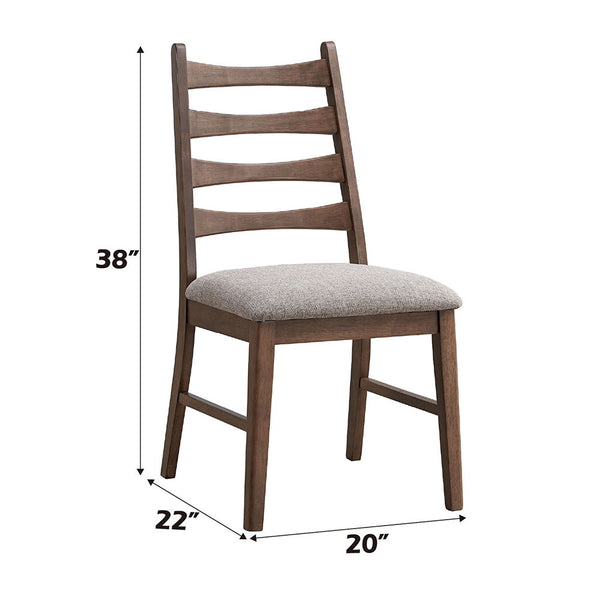 Mayah - Side Chair (Set of 2) - Gray Linen & Walnut Finish