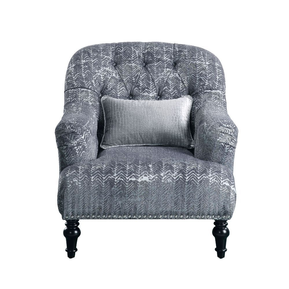 KD Leg, w/1 Pillow â€¢ Features: Button Tufted (Back, Seat & Arms), Nailhead Trim (Arms & Base), (Down Feather Fill Pillows Only) â€¢ Tight Back & Seat Cushion (1+1) â€¢â€¢ CONSTRUCTION â€¢â€¢ SEAT: Full Foam Fill, Inside Frame: Solid Wood â€¢ BACKREST: A