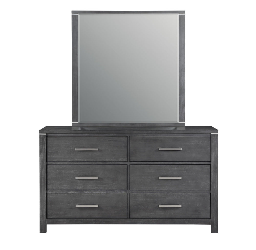 Odessa - Mirror - Charcoal<br/><br/><b>Product Features</b><ul><li>Includes: 1 Mirror</li><li>Long-Lasting Construction: Crafted of Pine solid wood and Mindy veneers for strength and durability.</li><li>Rich Charcoal Gray Finish: The multi-step gray finis