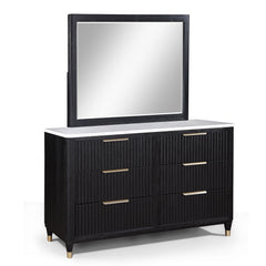Elevate your sanctuary with this chic and contemporary bedroom ensemble that blends functionality with a sleek, modern aesthetic. The collection features a luxuriously upholstered bed, showcasing a high headboard and footboard with a refined fabric select