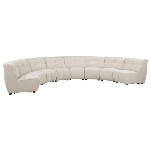 Make a living room or media room the favorite choice for guests and family with an eight-piece sectional sofa with minimalism and sophistication woven into its streamlined design. The sectional sofa cuts to the chase with an ultra-comfortable seating expe