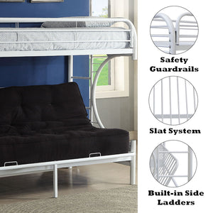 Eclipse - Twin Over Full Over Futon Bunk Bed - White