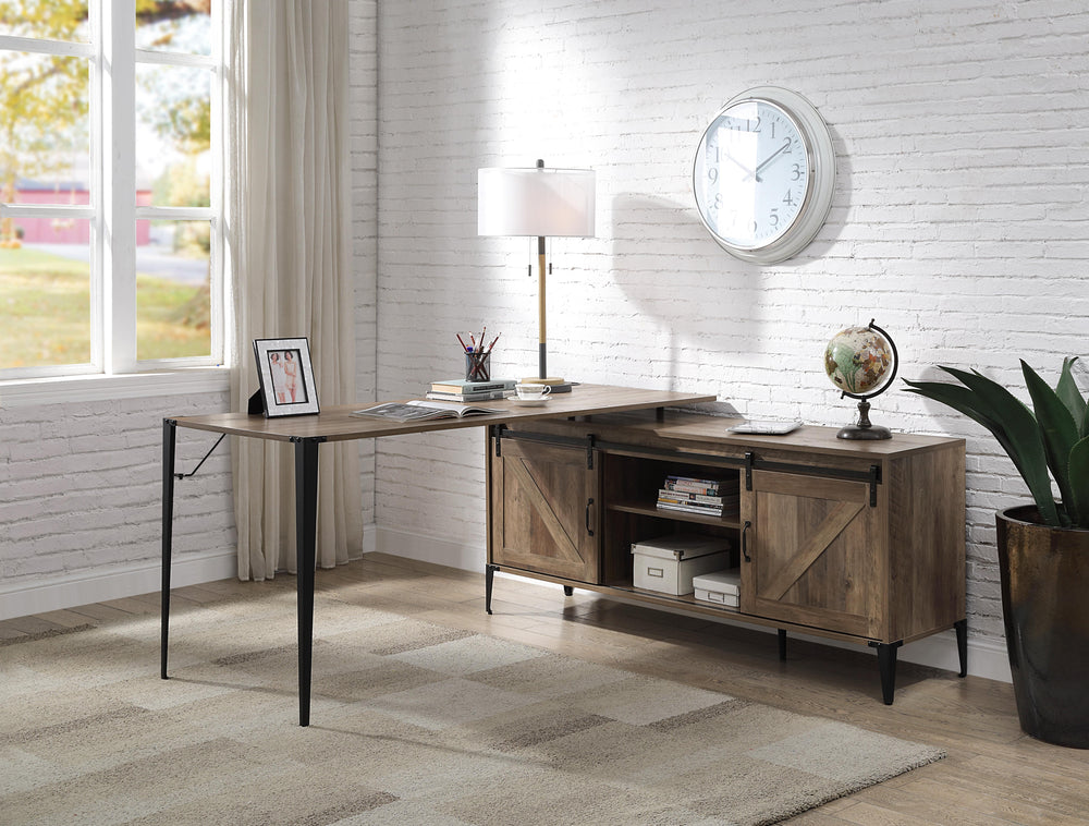  and a storage cabinet on the right side features two sliding barn doors for extra privacy and styl