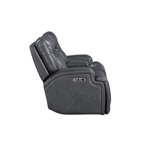 Titan - Console Loveseat With Power Headrest & Footrest - Gray