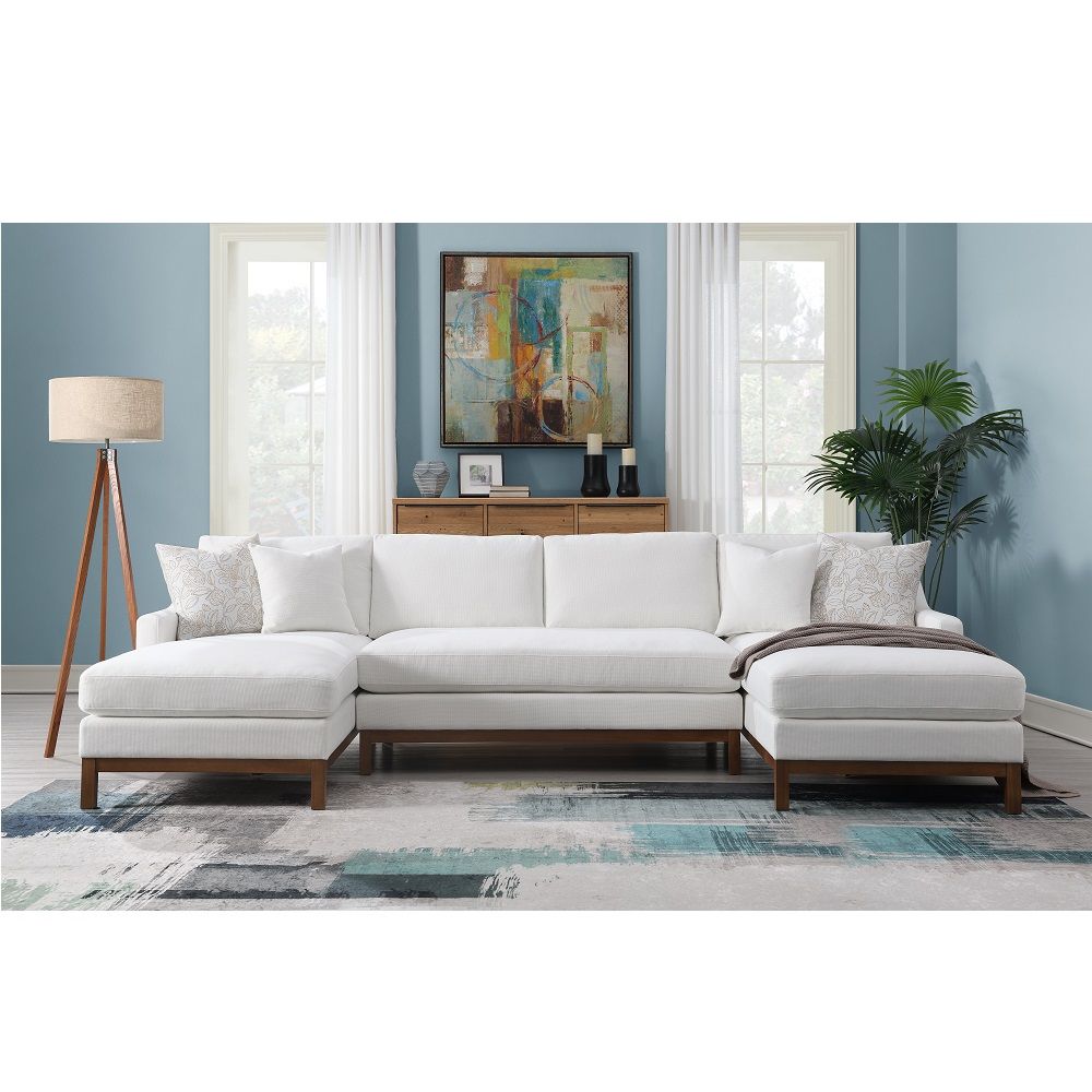 Seat Construction: Pocket Coil KD Legs Wooden Legs Loose Seat & Back Cushion Accent Pillows Included Reversible Seat Cushion