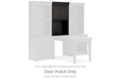 This door hutch is made with solid wood frames, elm veneer and MDF substrate. Pairs with other items in the series to make a home office kit.<br><br><b>Additional Dimensions</b><br><ul><li>Door opening: 0-"</li><li>Opening: 0-"</li><li>Adjustable shelf: 0