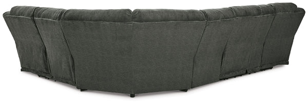 Nettington - Smoke - 4-Piece Power Reclining Sectional With Laf Pwr Rec Loveseat W/Console