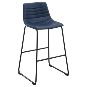 Zuni - Faux Leather Upholstered Bar Chair (Set of 2) - Blue