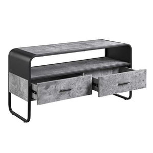 Raziela - TV Stand - Concrete Gray & Black Finish - 22"