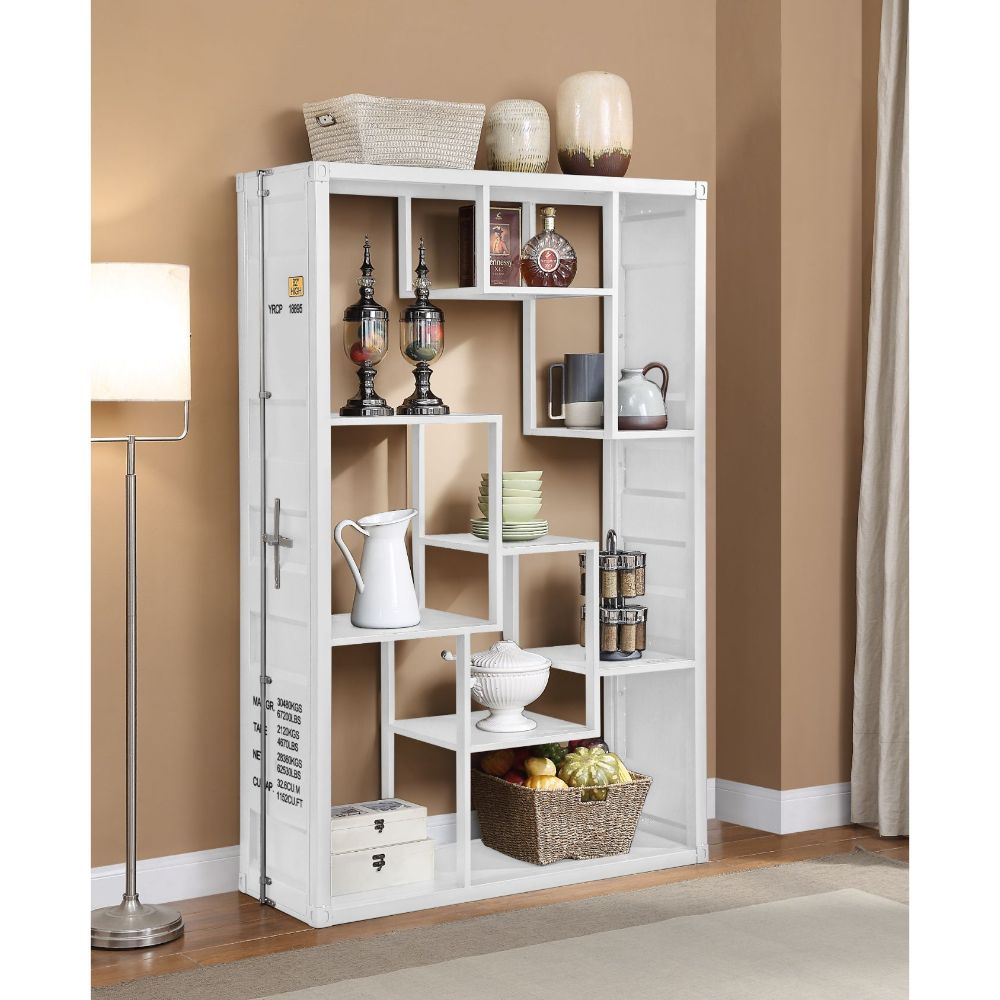 KD, Rectangular Shelf Rack â€¢ Storage: 9 Open Compartments (9 Metal Shelves) â€¢ Features: Metal Frame, Recessed Panels (Cargo Container Panels), Full-Length Container Lock â€¢ (NO LEGS) â€¢â€¢ CONSTRUCTION â€¢â€¢ Metal Case: Iron Plate<br/><br/><b>Produ