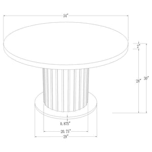  table top and a rustic espresso finished pedestal base for a contrasting look. Spacious enough to seat four people comfortably