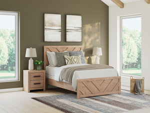  effortlessly creating an inviting atmosphere for a restful nightâ€™s sleep. A striking chevron pattern adds texture an