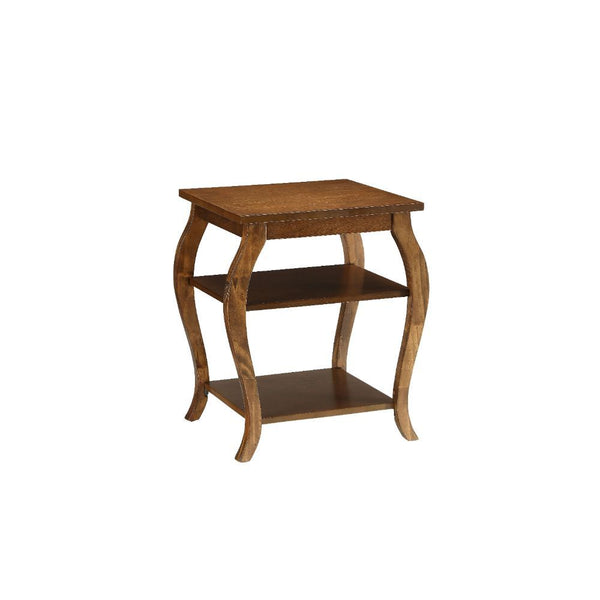 With the ability to be facing either way depending on what you like, the Becci end table is an unique design in which it can be turned either way. It features two lower shelves for plenty of open storage. And also offered in five colors: Walnut for the tr