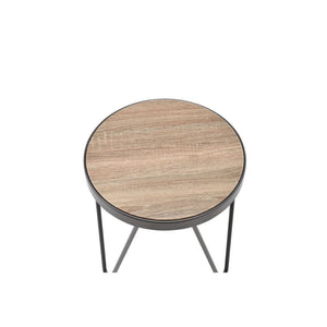  its Weathered Gray top is the perfect match for your living room space. Its banded edge gives it a solid look setting on the 3 -"V-" dark metal legs.<br/><br/><b>