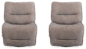 The Leo manual swivel glider recliner is a stylish, durable chair crafted with high-performance materials. Featuring padded backs and sides and a manual recline pull, this chair offers a modern look and a perfect blend of relaxation and versatility with i