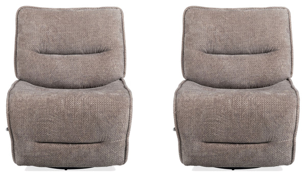 The Leo manual swivel glider recliner is a stylish, durable chair crafted with high-performance materials. Featuring padded backs and sides and a manual recline pull, this chair offers a modern look and a perfect blend of relaxation and versatility with i