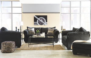 Talk about fine lines and great curves. Thatâ€™s the beauty of this living room setâ€”made to suit your appreciation for clean, contemporary style. <h4><b>Darcy - Black - Sofa</b></h4> <table width=-"100%-"><colgroup><col style=-"width: 30%