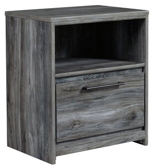 Beachy style and room for bedside essentials go hand in hand with this nightstand. Its driftwood and surfer-inspired smoky finish creates a rustic look that-'s perfect for setting the scene of an island getaway. Youâ€™ll find the drawer and cubby to be sp