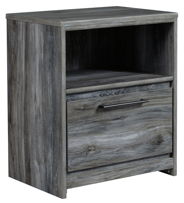 Beachy style and room for bedside essentials go hand in hand with this nightstand. Its driftwood and surfer-inspired smoky finish creates a rustic look that-'s perfect for setting the scene of an island getaway. Youâ€™ll find the drawer and cubby to be sp