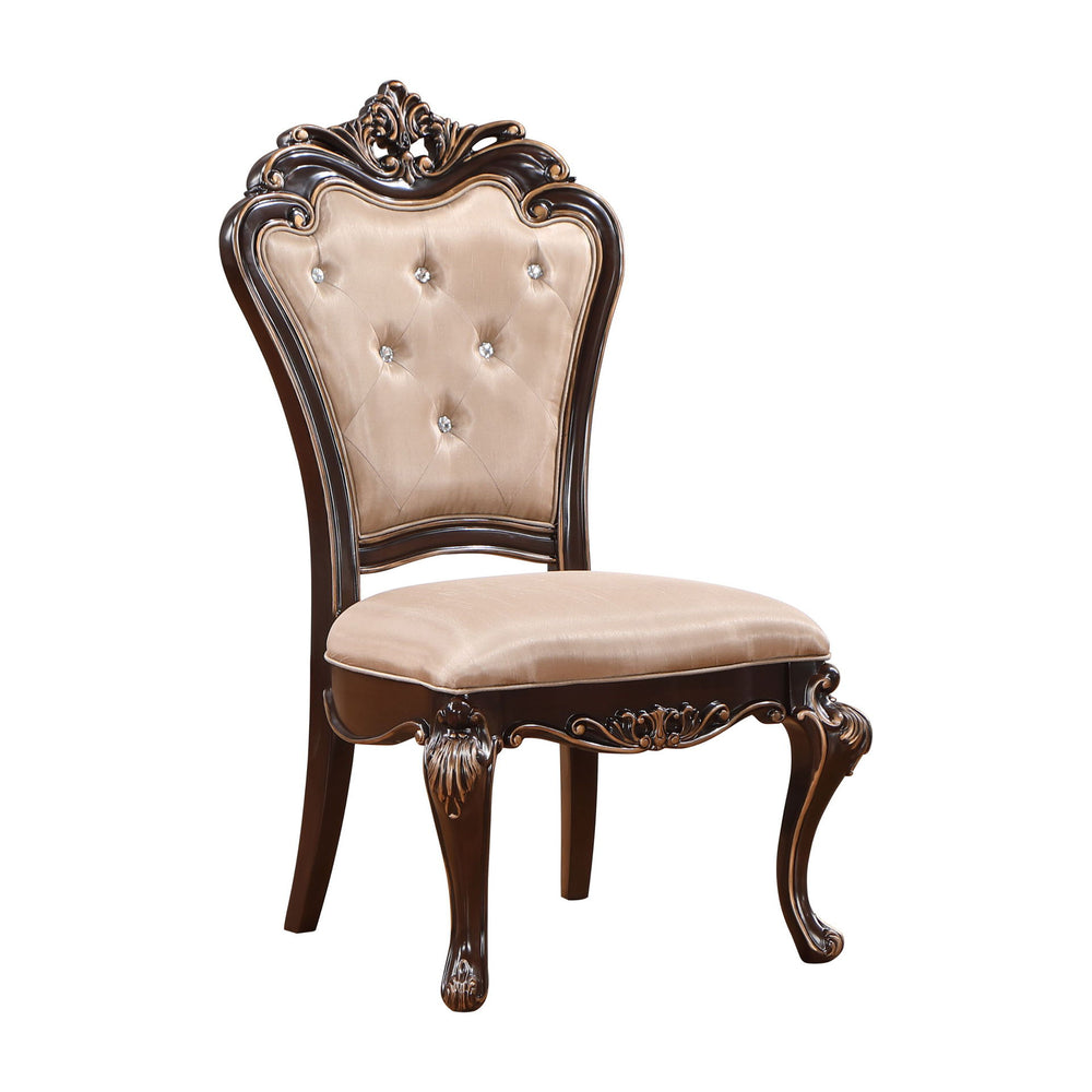 The Royal Classics Constantine Dining Side Chairs (Set of 2) in cherry combine heirloom craftsmanship with timeless design, making them an elegant addition to any dining room. Expertly crafted from solid pine and premium fancy face birch veneers, these ch