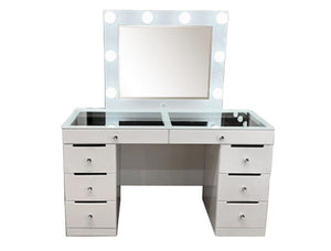  a perfect fusion of functionality and fashion. Its glossy white finish and clean lines are complemented by the sparkle of crystal-like knobs