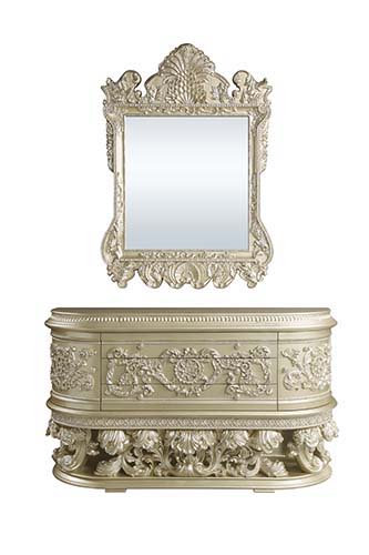 Vatican - Dresser - Beige - 73-"<br/><br/><b>Product Features</b><ul><li>Button Tufted</li><li>Scrolled Floral & Upholstery Headboard & Footboard</li><li>Feltlined Drawer</li><li>Metal Side Drawer Glide</li><li>2/3 Drawer Extension</li><li>Safety Stop Inc