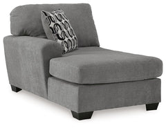 This left-arm facing corner chaise is made with polyester upholstery. Pairs with other items in the series to make a sectional.<br><br><b>Additional Dimensions</b><br><ul><li>Arm height: 26-"</li><li>Seat depth: 44-"</li><li>Seat height: 20-"</li><li>Top 