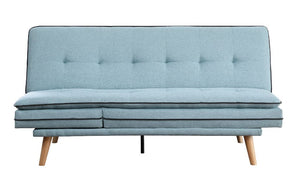 Savilla - Futon - Blue Linen & Oak Finish