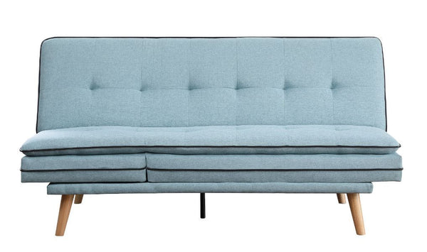 Savilla - Futon - Blue Linen & Oak Finish