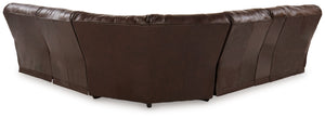 Family Circle - Dark Brown - 3-Piece Power Reclining Sectional With Laf Power Reclining Loveseat With Console