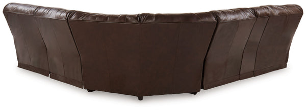 Family Circle - Dark Brown - 3-Piece Power Reclining Sectional With Laf Power Reclining Loveseat With Console