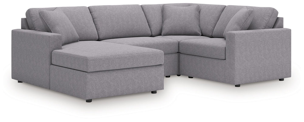 Looking cool and contemporary is great. But when it comes down to it, youâ€™re all about low-maintenance lounging. With the performance fabric on this sectional with chaise, cleaning spills is a breeze. And its customizable modular design caters to your e