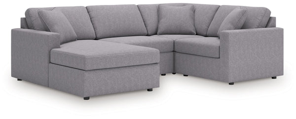Looking cool and contemporary is great. But when it comes down to it, youâ€™re all about low-maintenance lounging. With the performance fabric on this sectional with chaise, cleaning spills is a breeze. And its customizable modular design caters to your e