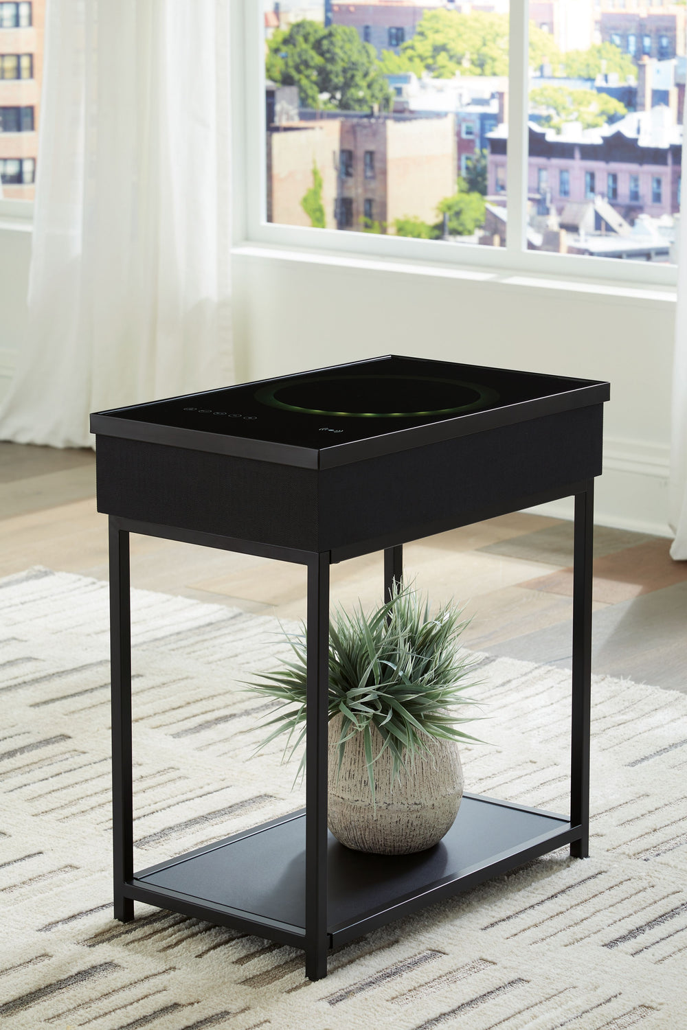 From cleaning day to game night, you love crafting the perfect ambiance with music. With the Gemmet accent tableâ€™s built-in audio capabilities, setting the mood is easier than ever. Connect wirelessly to the speakers while you keep devices ready to go w