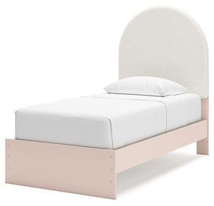 Wistenpine - Blush - Twin Upholstered Panel Bed