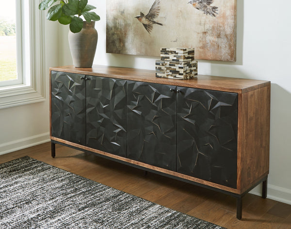  it instantly becomes the centerpiece of your room. The cabinet-'s interior shelves make it versatile for use as a buffet