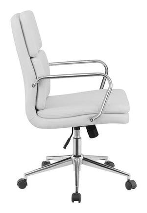 Ximena - Upholstered Adjustable Mid Back Office Chair - White