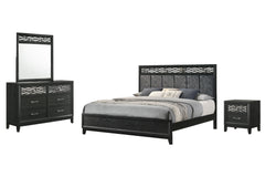 The Obsidian 4-Piece Bedroom Set is a perfect blend of contemporary style and enduring quality, designed to transform your bedroom into a luxurious retreat. This set includes a striking panel bed with a plush padded headboard, a spacious dresser, a matchi