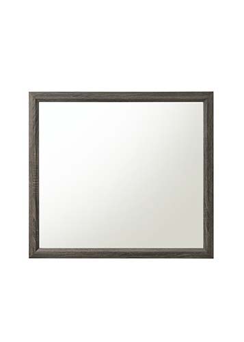 Mirror without Beveled Rectangular Mirror with Wood Trim ASTM F2057 - 17 & ASTM F3096 - 14 Compliant (YES)<br/><br/><b>Product Features</b><ul><li>Case: 1Pc/1Ctn</li><li>Finish: Weathered Gray</li><li>Style: Transitional</li><li>Materials: Wood, Veneer, C