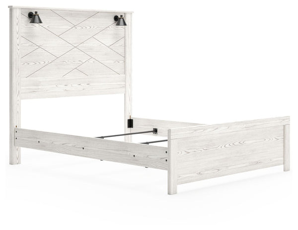  Queen Panel Bed with Sconces