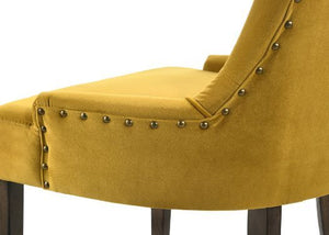 Farren - Side Chair (Set of 2) - Yellow Velvet & Espresso