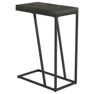 Sergio - Engineered Wood C-Shaped Sofa Side Table - Rustic Gray