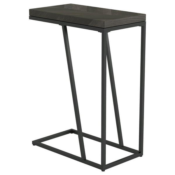 Sergio - Engineered Wood C-Shaped Sofa Side Table - Rustic Gray