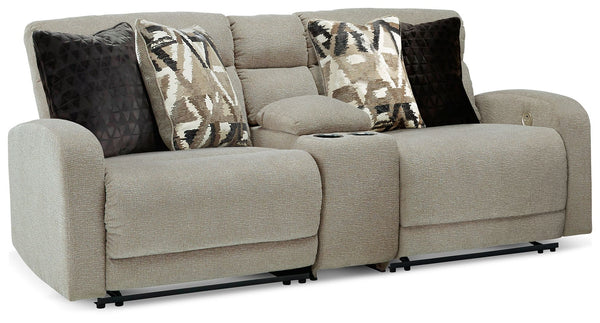 Delightfully modern. Exceptionally comfortable. When it comes to modular furniture with easy-elegant appeal, itâ€™s hard to beat this power reclining sectional. Wrapped in a decadently plush stone-tone fabric for neutral versatility, this chic sectional i