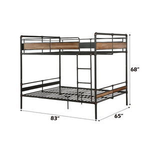 Brantley II - Queen Over Queen Bunk Bed - Sandy Black & Dark Bronze Hand-Brushed