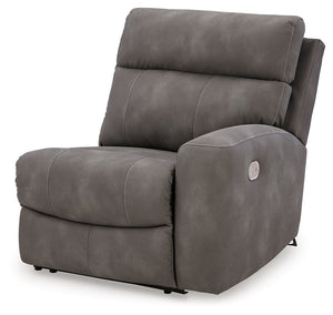 This right-arm facing power recliner is made with Next-Gen Durapella (polyester/polyurethane) upholstery. Pairs with other items in the series to make a modular sectional.<br><br><b>Additional Dimensions</b><br><ul><li>Arm height: 25-"</li><li>Seat depth: