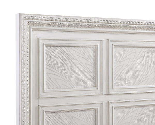  antique white finish that immediately brightens and opens up a room