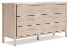 Transform your bedroom with this dresser. With its clean lines and replicated marble top, it exudes a minimal and sophisticated boho style. Tailor your space and create the perfect environment for sweet dreams.<br><br><b>Additional Dimensions</b><br><ul><